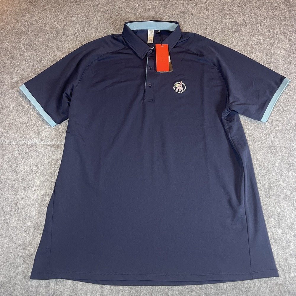 NWT Barstool Sports X UNRL Transfusion Tradition Mens Golf Polo Navy Blue  XL